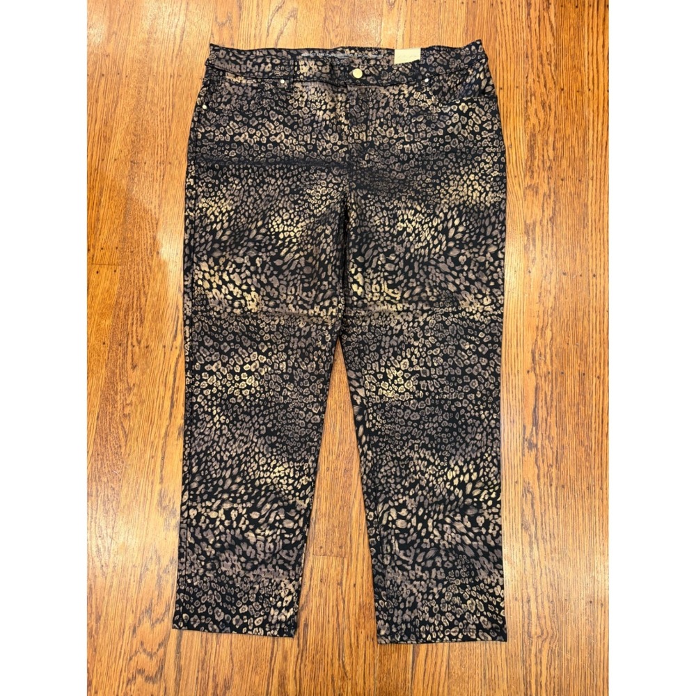 Chico's Perfect Stretch Girlfriend Slim Ankle Pants Bronzed Cheetah NWT 3 16
